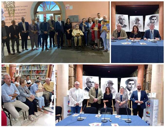 Collage de fotos del evento de esta tarde-noche en la Biblioteca Municipal Saulo Torón/TA.